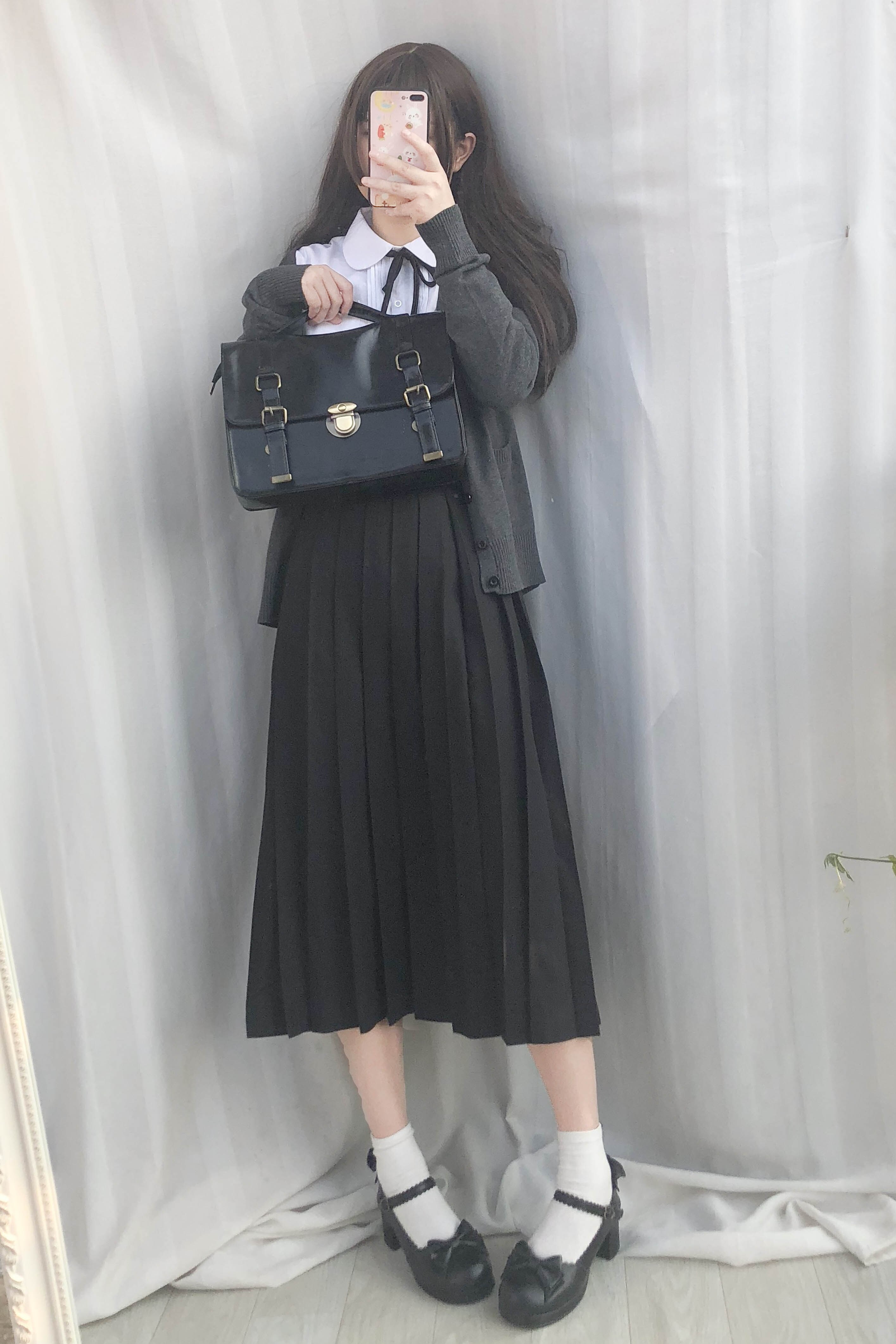 Traje de marinero japonés, uniforme escolar de manga larga, ropa de estudiante de clase, uniforme japonés JK, camisa, falda larga, abrigo, conjunto de tres