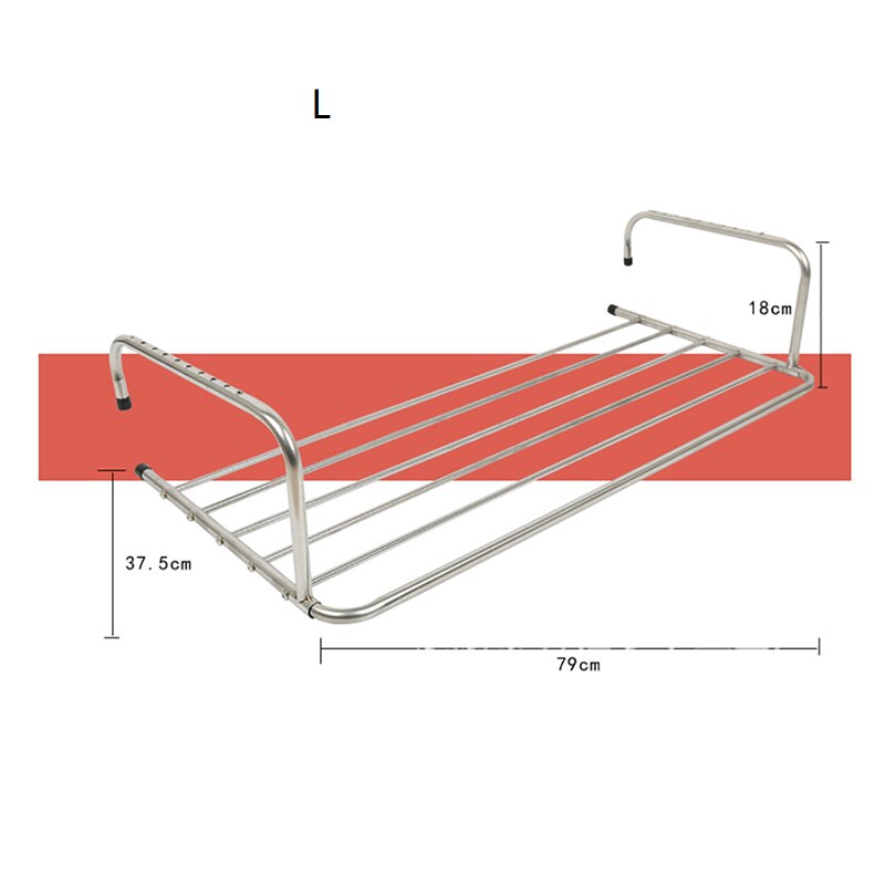 Acier inoxydable pliable séchage cintre sèche-linge intérieur extérieur balcon télescopique étagère fenêtre balcon séchage cintres