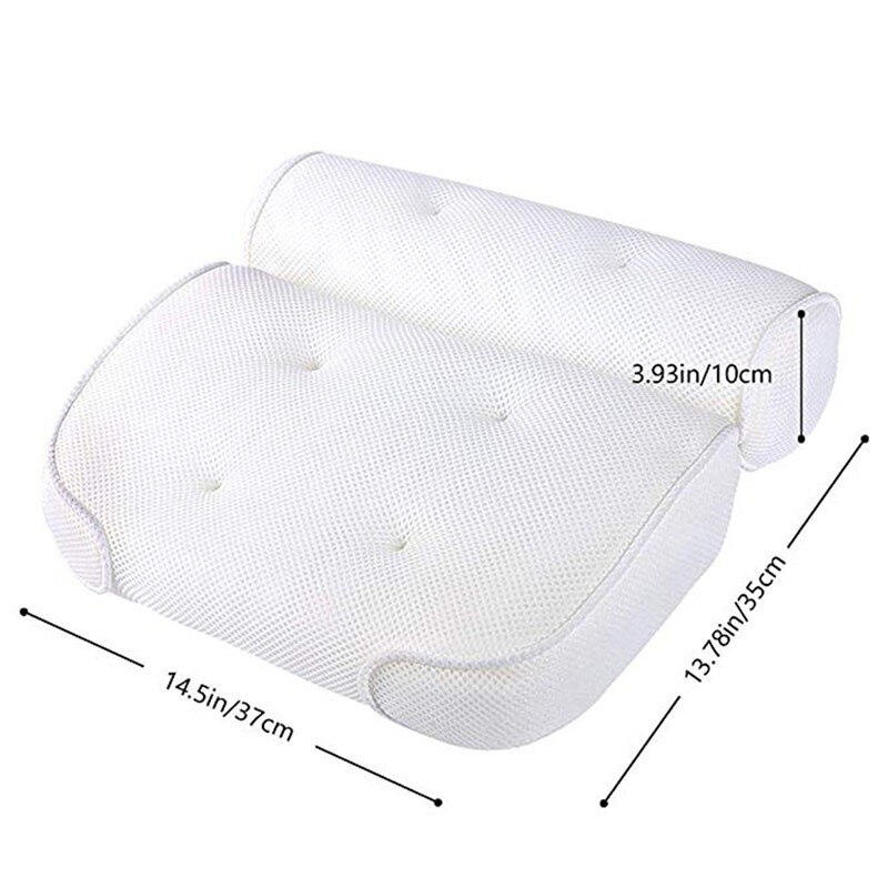 Cojín de baño SPA, suave, grueso, reposacabezas, almohada para bañera con respaldo, ventosa para cuello, cojín, accesorios de baño, suministros