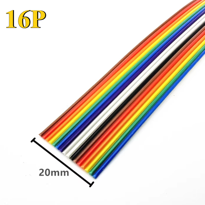 1/3/5/10/61 meter 10/14/16/20/26/34-60p /1.27mm -tons platt bandkabel med 2651 färger, regnbågsfärgad dupont-tråd för idc 2.54mm fc-kontakt: Lavendel- / 1p