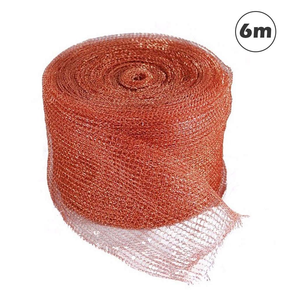 Knitted Copper Mesh For Bat Copper Blocker Stopper Copper Mesh Scrubber Pipeline Barrels Clean Gap Filling Mesh: 6m