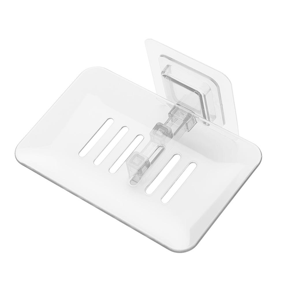 Porte-savon mural 1 couche, ventouse, support de rangement, boîte à savon de cuisine, accessoires de salle de bains, organisateur étagère suspendue: White