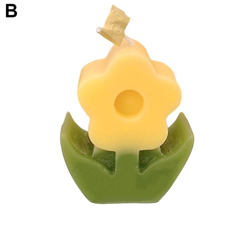 Blume Duftende Wachs Kerze Koreanische Heimat Dekoration Blume Ornament Duft Dekorationen Blümchen Leuchter Kerzen Handgemachte P3g6: Gelb
