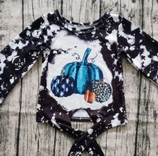 Halloween 1-5Years Kids Baby Spring Autumn Clothing Pumpkin Tops Tees Tie-dyeing Cotton Bowknot for Girls Boys: 4 Years