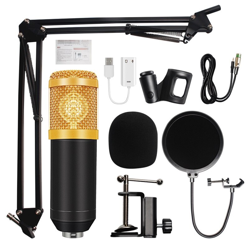 Fangtuosi BM-800 microfone condensador profissional 3.5mm com fio bm800 karaoke microfone para ktv braodcasting cantando reco