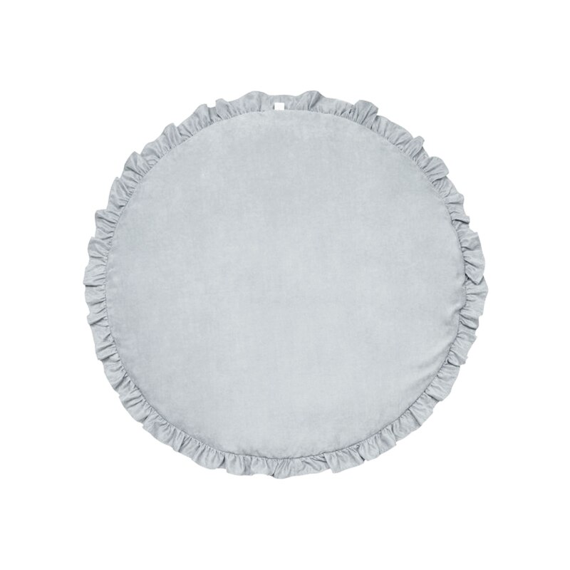 Baby Spelen Mat Kant Effen Kleur Kruipen Mat Kinderkamer Vloerkleed Ronde Game Pad: light grey