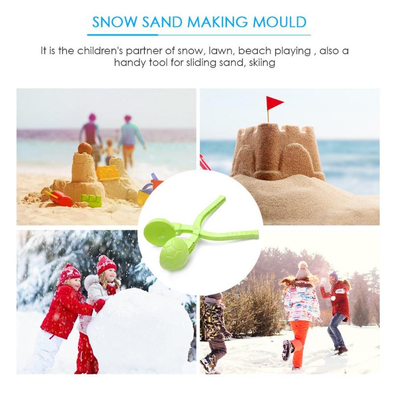 Snowball clip 3d fodbold snowball maker skimmel kid vinter udendørs sne sand gør skimmel legetøj udendørs sport barn legetøj tilfældig farve