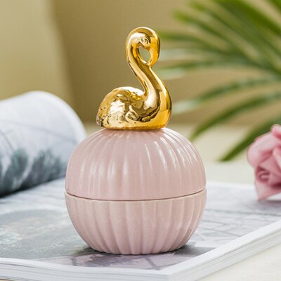 Or 3d Chat kitty animaux En Porcelaine Porte-Bijoux Anneau Plat de Bijoux En Céramique Décor À La Maison Plateau Bol pot blanc Rose pour mariage: pink3