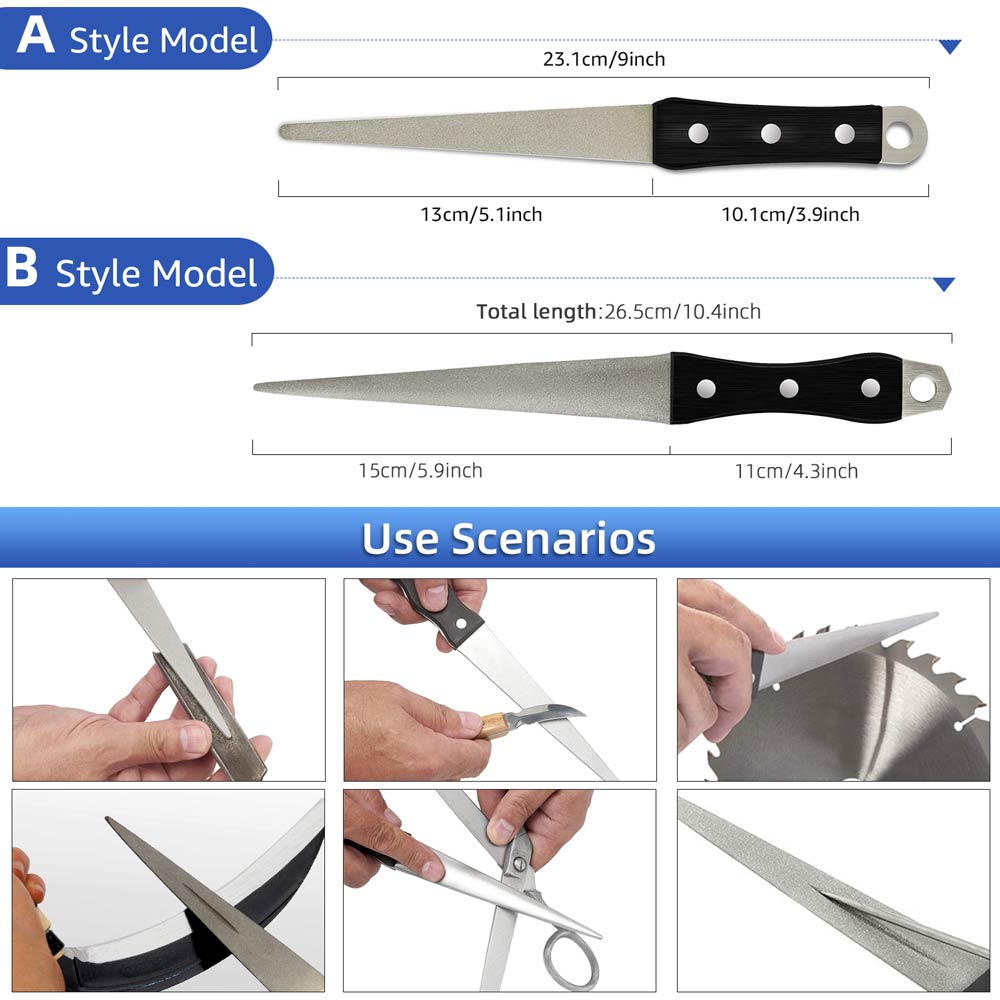Afilador de cuchillos de diamante, superficie curva de acero Para afilar cuchillos, tijeras, piedra de afilar, herramienta de molienda de cocina