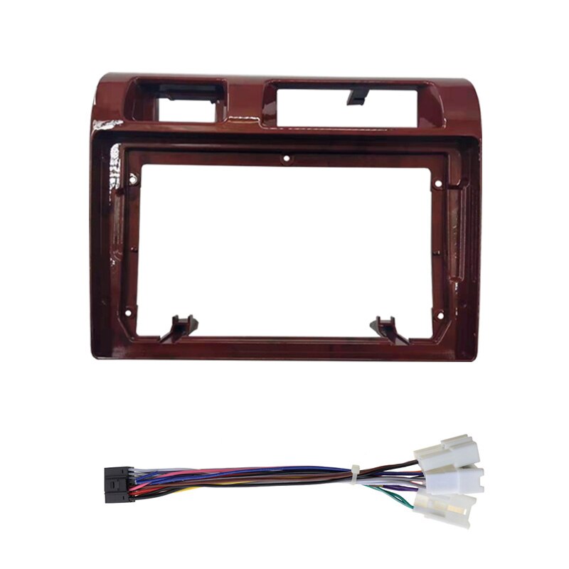 Android 2 Din Head Unit Car Radio Fascia Dashboard Panel DVD/CD Trim Installation Frame Kit For TOYOTA Land Cruiser Pickup +: Mahogany frame cable