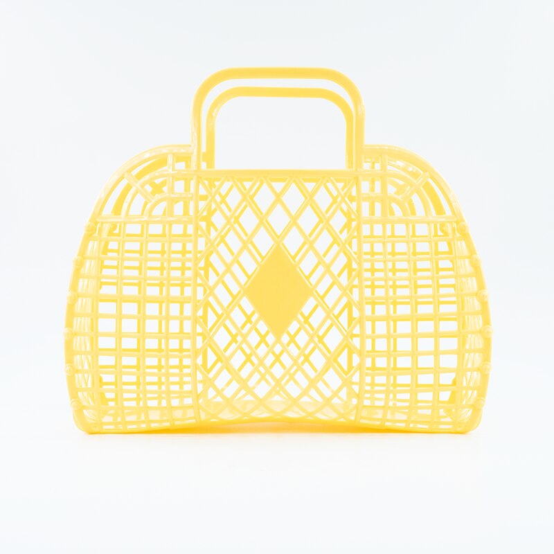 Mesh Beach Bag Totes Tote Toys Towels Sand Away For Holding Beach Toys Children&#39; Toys Market Grocery Picnic Tote: YELLOW