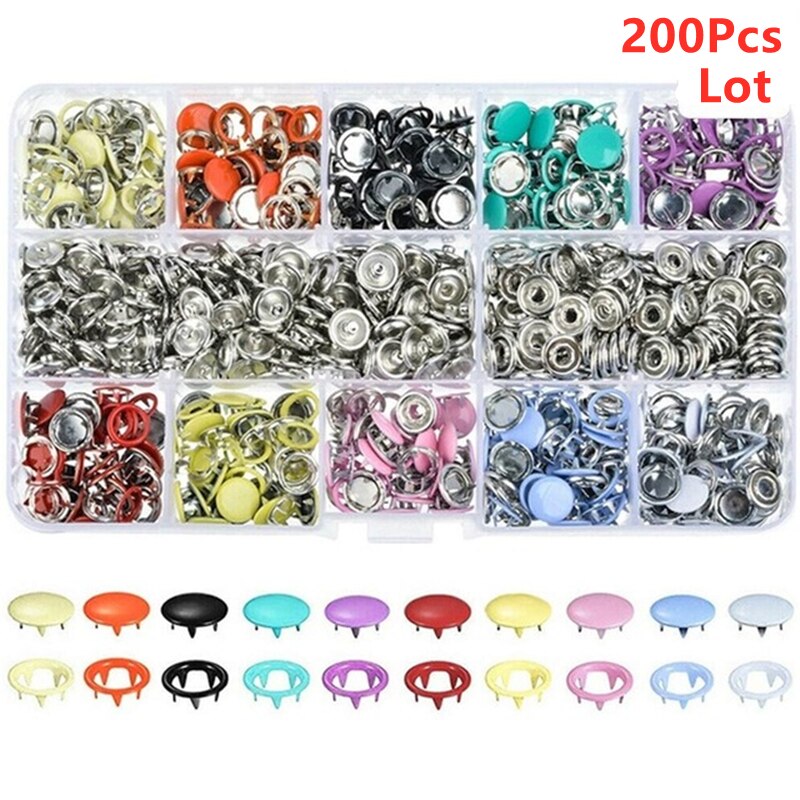 200-440 stücke Kunststoff Druckknopf mit Druckknöpfen Zangen Werkzeug Kit Organizer Container Druck Naht Druckknopf Druckknöpfen werkzeuge: Size K