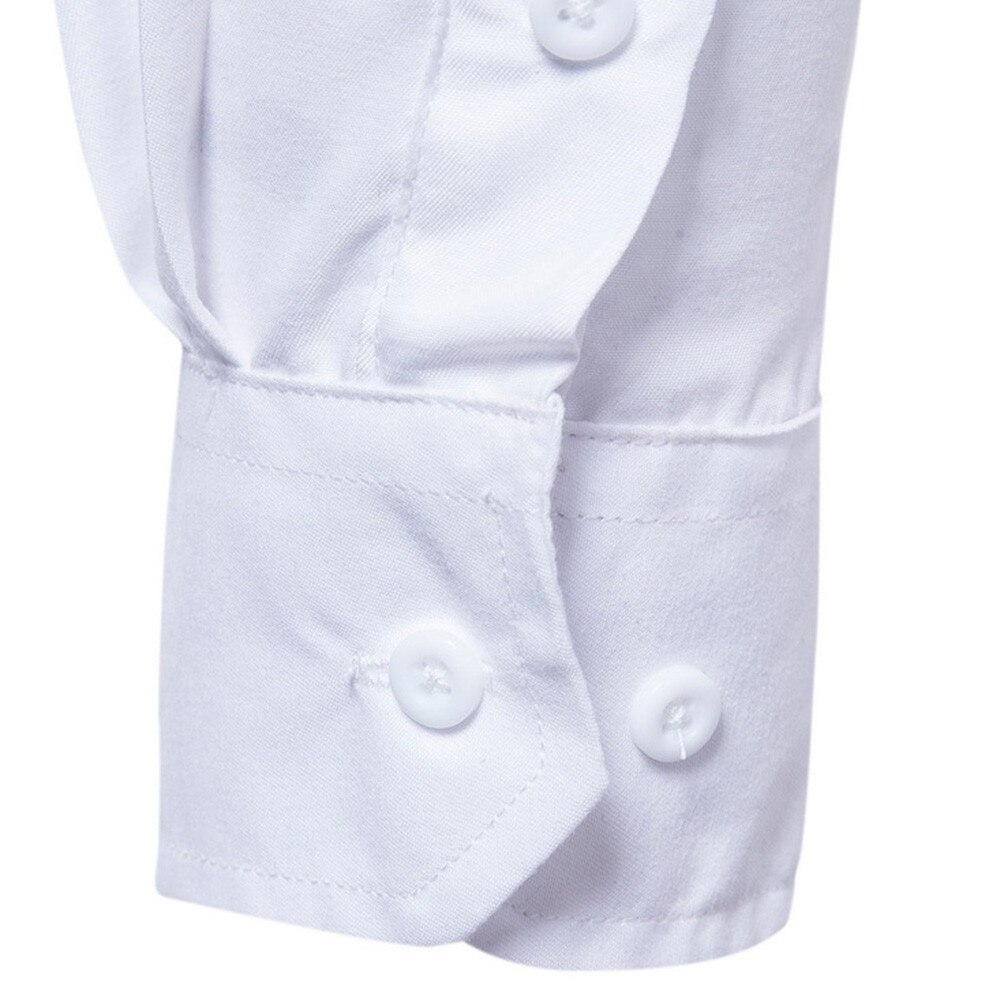 Langermet menn formell casual dresser slim fit tee kjole skjorter bluse topp