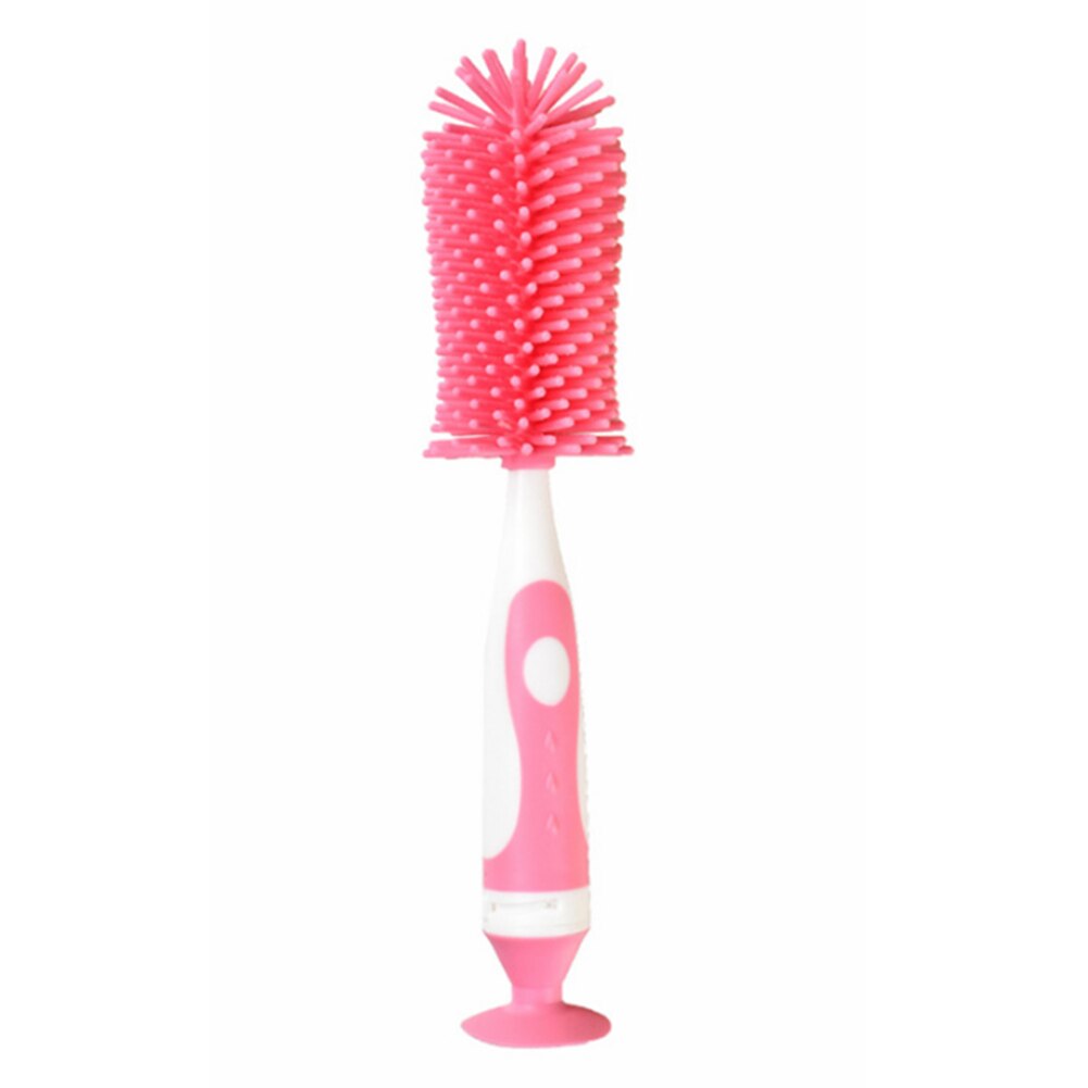 Washing Cup Cleaning Feeding Bottle Brush Multifunctional Temperature Resistance Spout Tube Teat Non Toxic Kitchen Soft Silicone: Pink