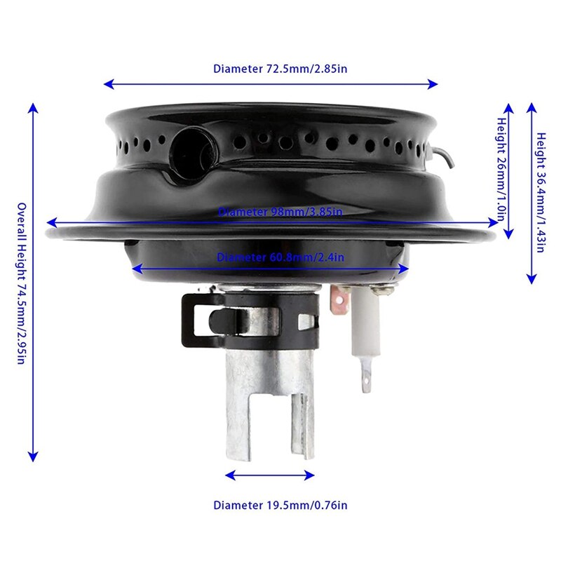3412D024-09 Burner Head Cap with Spark Electrode Gas Range Sealed Burner Head Igniter, Replacement for Magic Chef