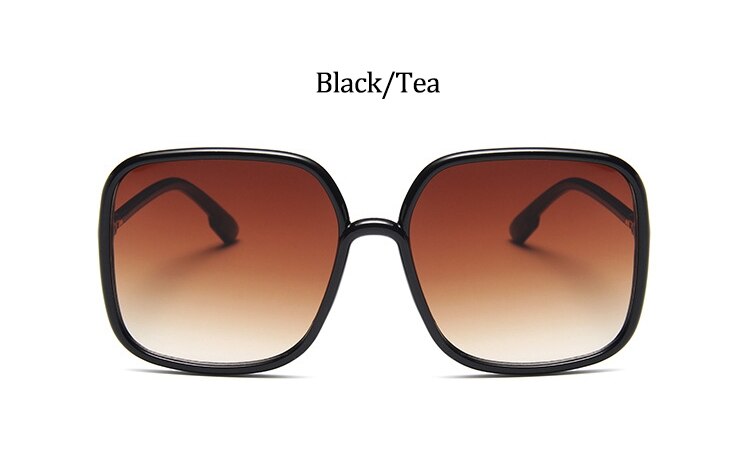 Oversized Square Glasses Women Clear Black Big Frame Retro Transparent Optical Computer Glasses Frame Eyeglasses: Black Tea