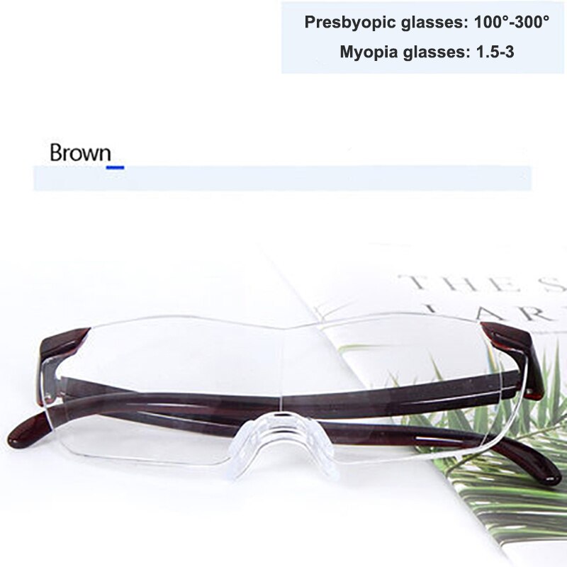 Half Frame Leesbril Verziend Brillen Mannelijke Vrouwelijke Ver Sight Bril Ultra Light 5 Kleuren Met Sterkte + 250 Graden