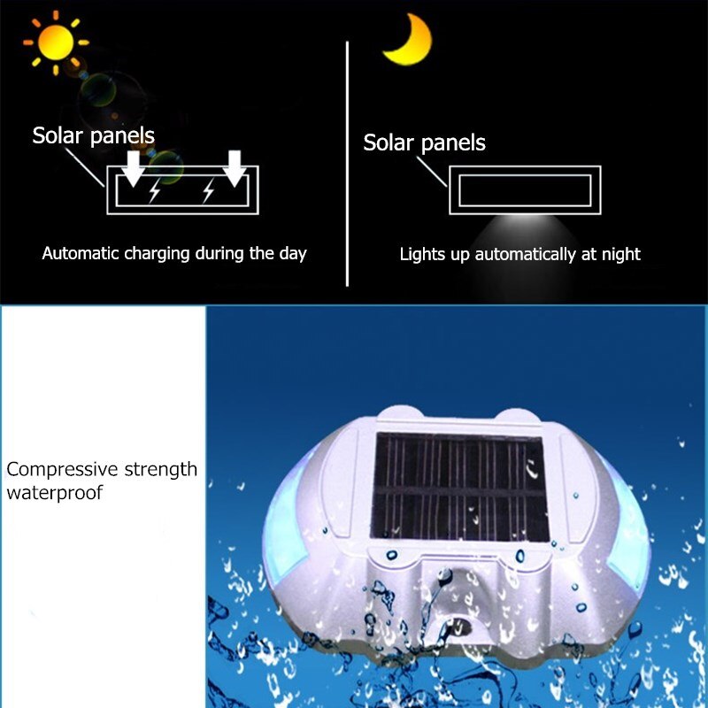 Solar Road Studs Traffic Safety Waterproof Home Compressive Wharf Step Plywood Lights Garden Horseshoe-Shaped Night Road Stud