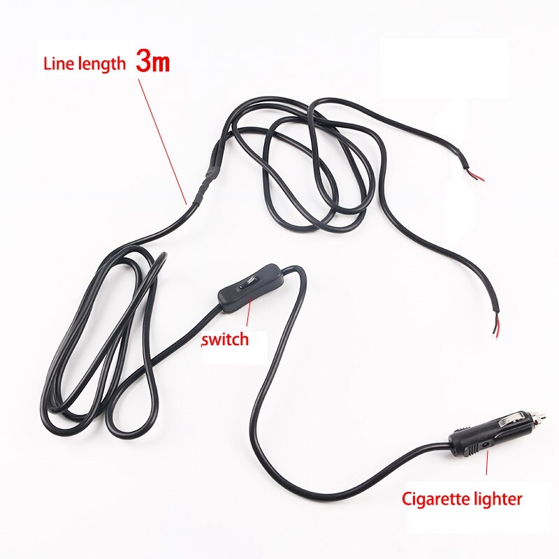 12V Cigar Lighter Socket Connector with On/Off Toggle Switch and 2 Connectors Modified Car Wiring Harness