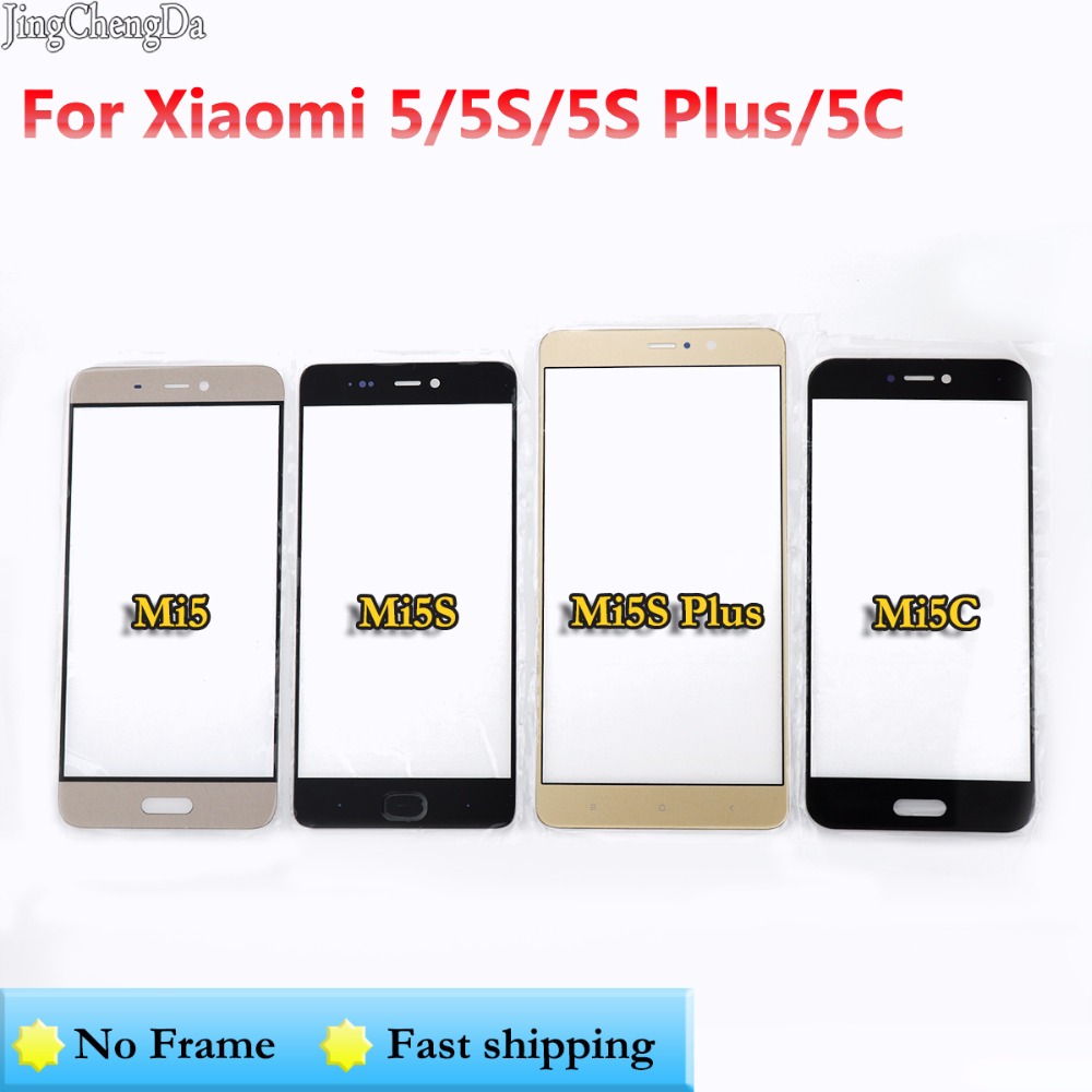 JCD 1pcs Outer LCD Front Screen Glass Lens Cover Replacement Parts For xiaomi Mi5 5s 5s plus 5c Touch Screen