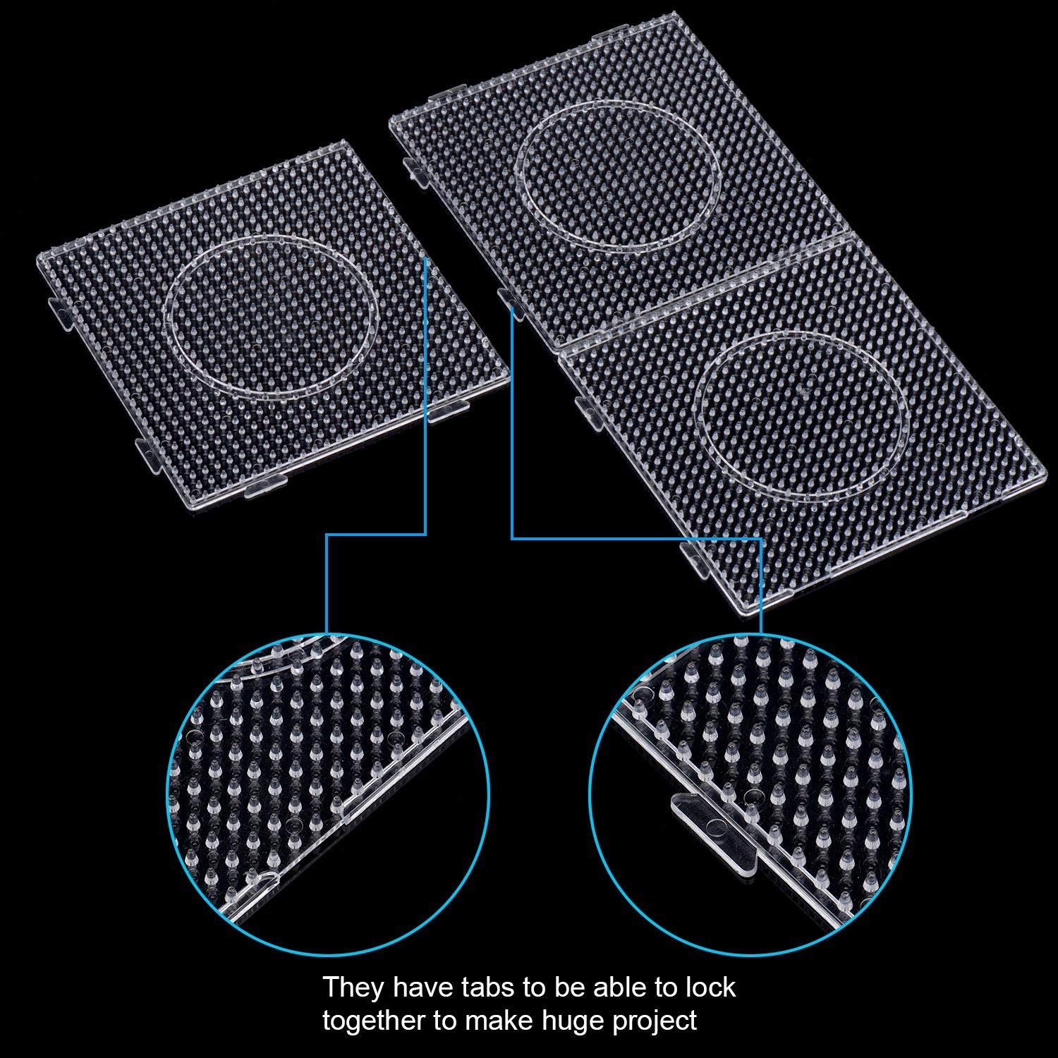 Zekering Kralen Boards Clear Plastic Pegboards Zekering Kralen Pegboards Met 4 Stuks Pincet Voor 5 Mm Kralen, 10 Stuks (4 Vormen)