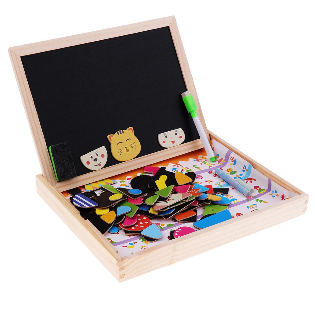 Wooden Kids Children Educational Learning Toys Magnetic Board Puzzle Games: Cat