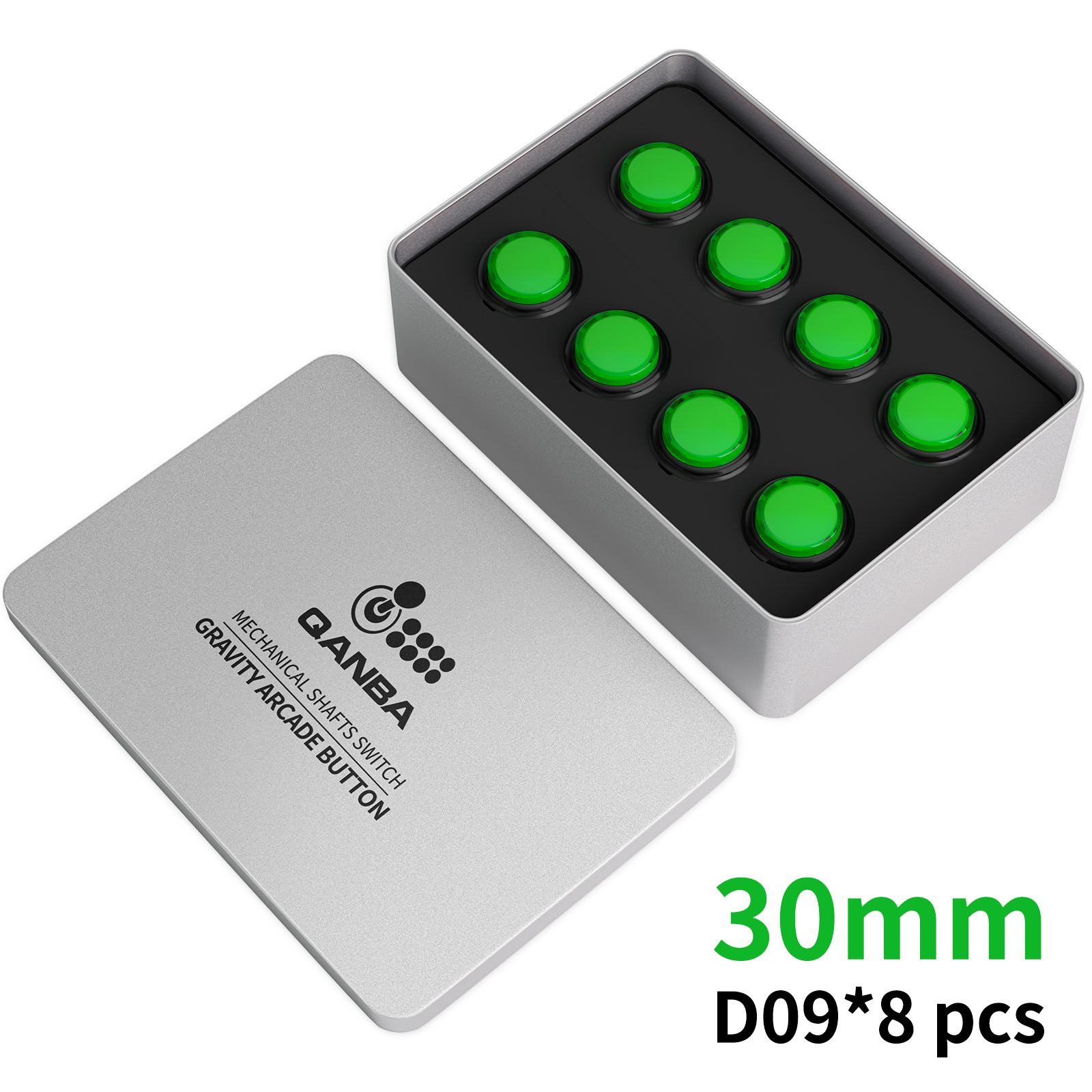 Qanba Gravity KS Mechanische Wellen Silent Pushbutton 24mm/30mm Arcade Button Snap-in (Boxed)
