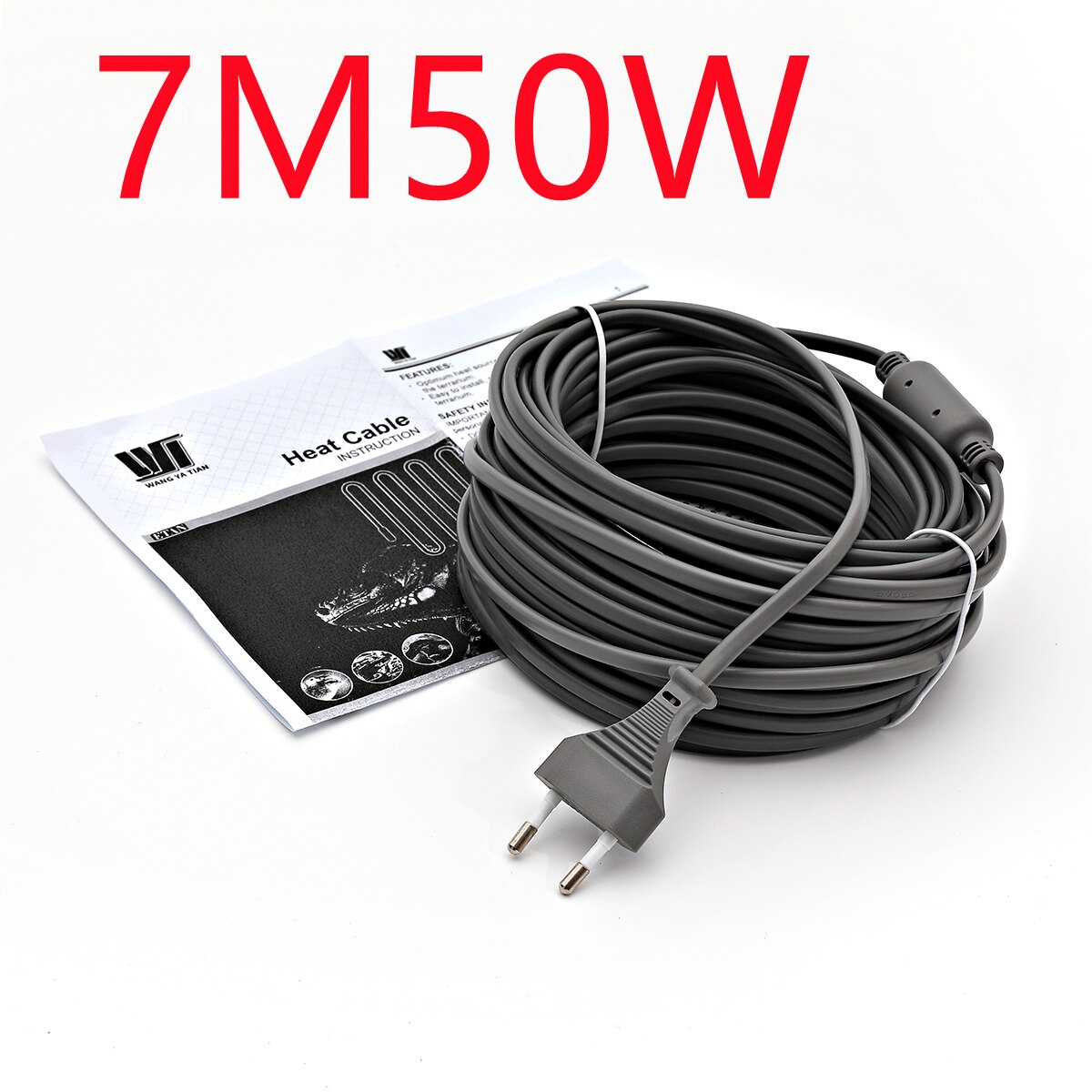 Infrared heating cable 1.7m power cord pet reptile breeding body warming line: 7M