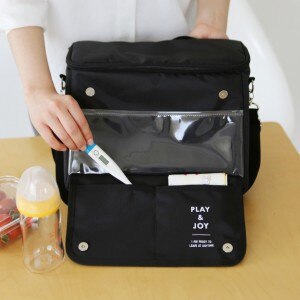 No te pierdas coche con aislamiento bolsas de almuerzo Auto térmico engrosado Multi-funcional de gran capacidad comida Box Negro Bolsa más fresca