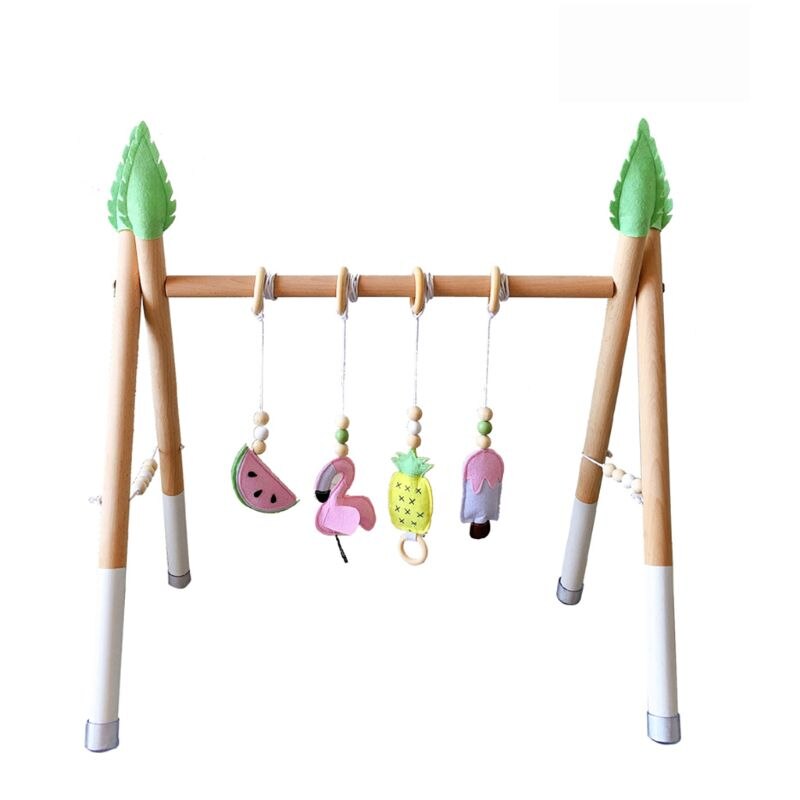 Baby Gym Spelen Kwekerij Zintuiglijke Ring-Pull Speelgoed Houten Frame Baby Kamer Peuter Kledingrek Kinderkamer Decor