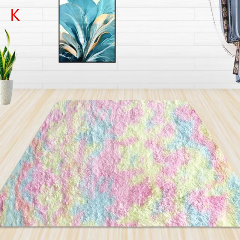 Plush Carpet for Living Room Fluffy Rug Thick Bed Room Carpets Anti-slip Floor Gray Soft Rugs Tie Dyeing Velvet Kids Room Mat: K