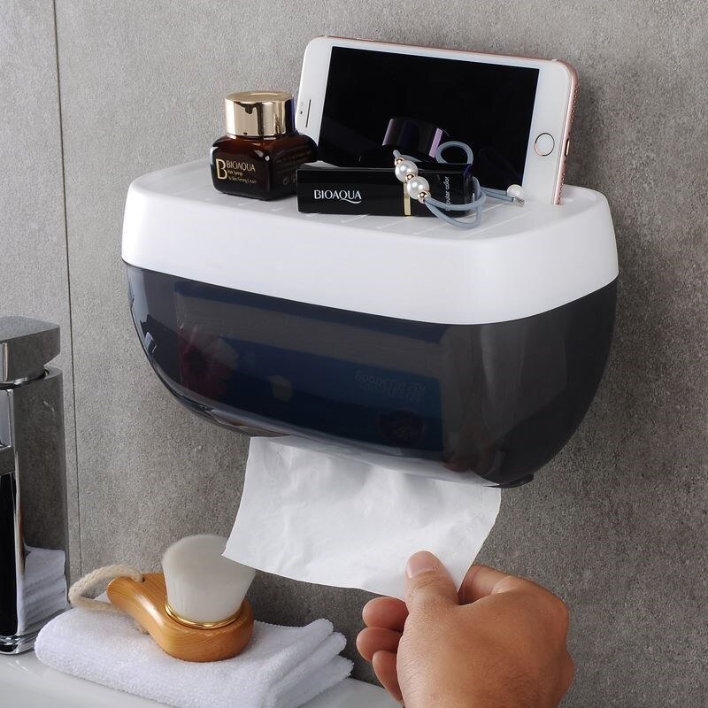 Toilet Tissue Box Toilet Paper Rack Paper Extraction Chart Drum Bathroom Kitchen Waterproof Toilet Paper Storage Shelf Hole Punc