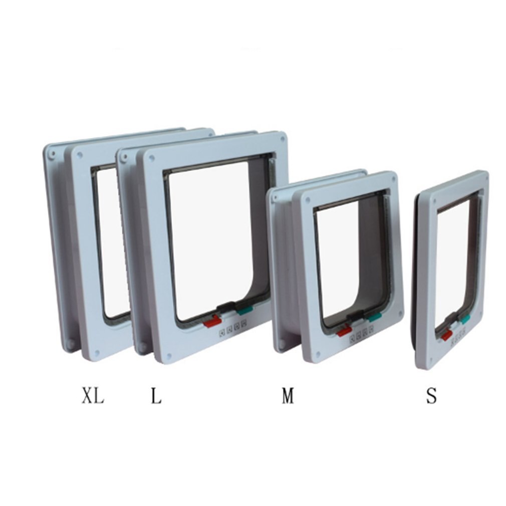 Lockable Pet Door 4 Way Dog Cat Kitten Door Security Flap Gate Pet Supplies Small Animal Size S M L XL Cat Cage Products