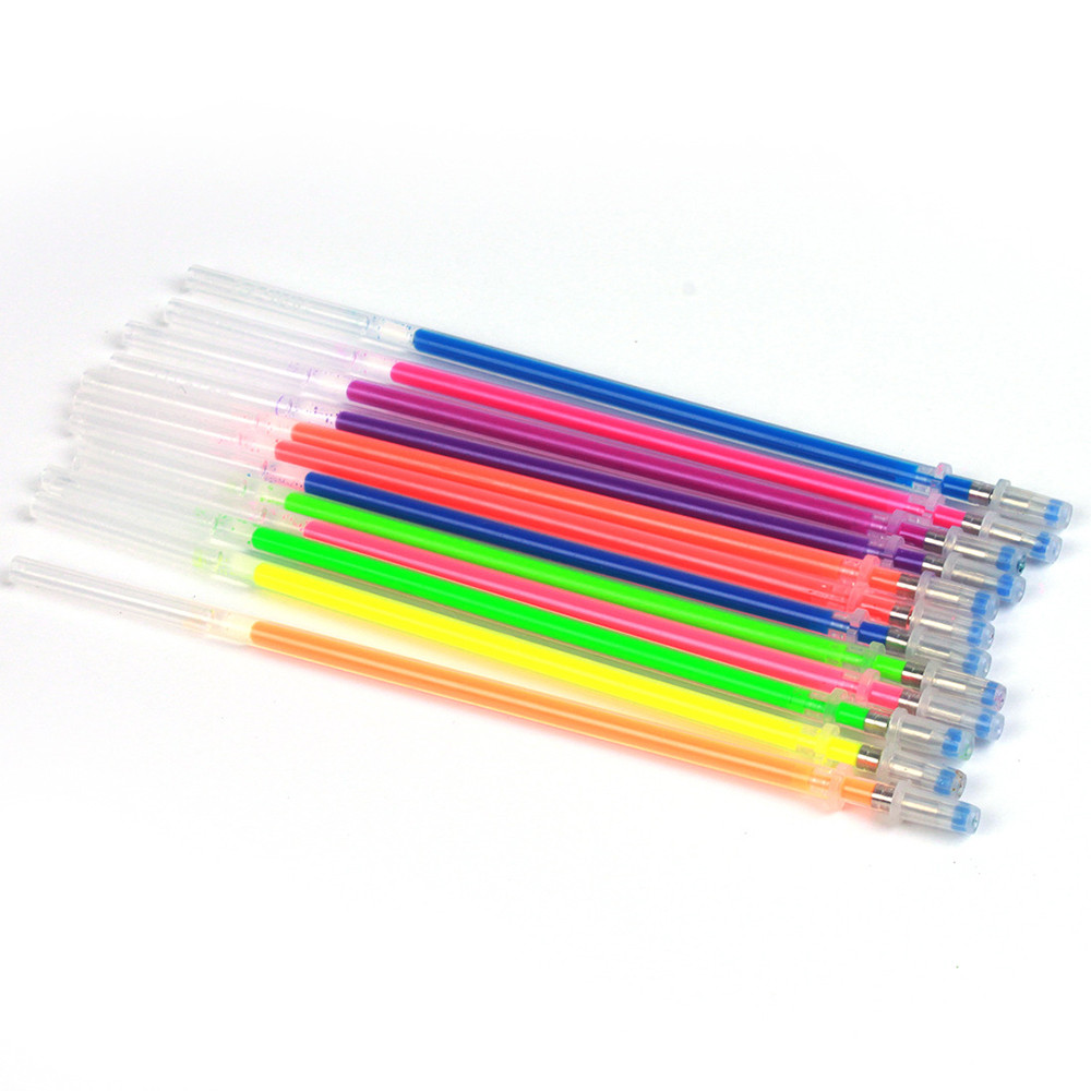 48 stk flerfarvet farve gel penne genpåfyldning rollerball pastel neon glitter pen tegning farver pen tegning farver børste pen sæt