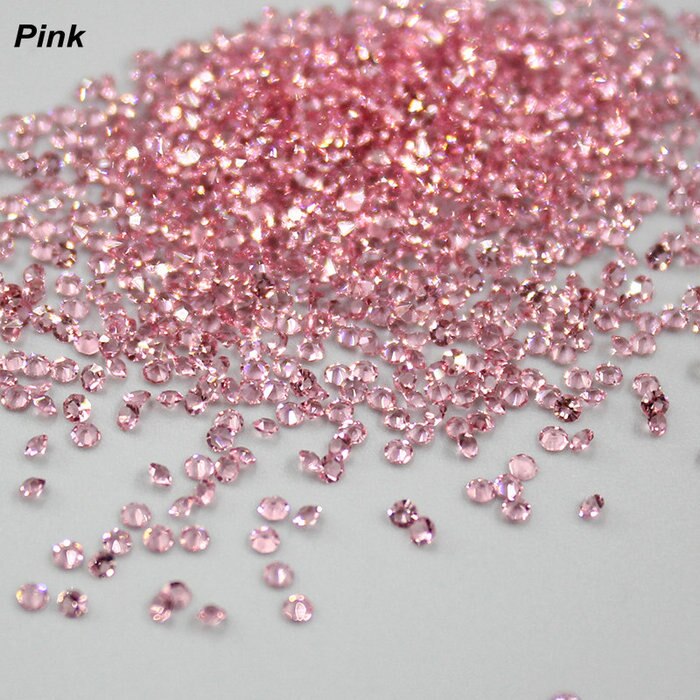 1440 unids/lote 1,3mm gemas Multicolor de Arte de uñas Micro diamantes de imitación Mini decoración de uñas ACCESORIOS DE MANICURA: pink