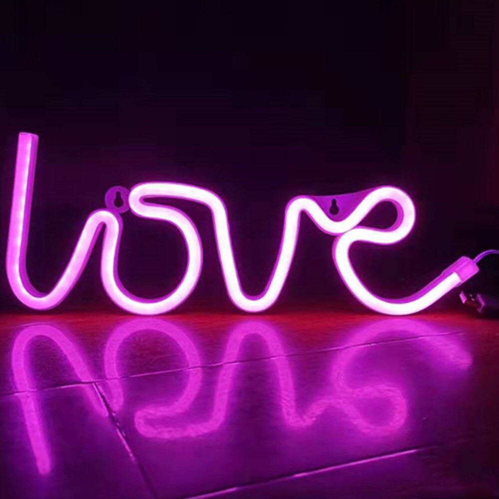 Luzes de néon led de carregamento usb amor decorativo noite luz letras férias amor/520 sinal lâmpada para bar festa em casa: love b