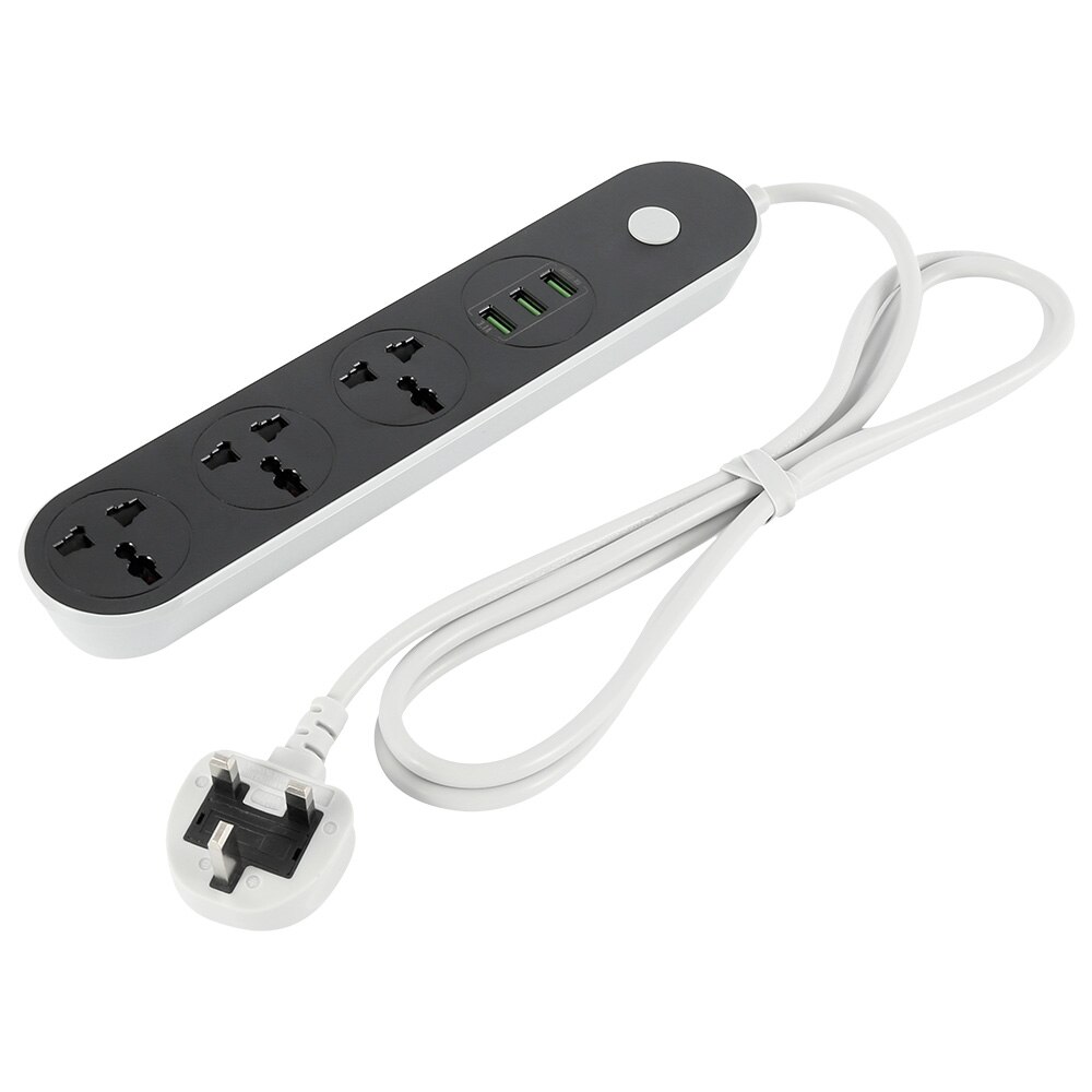 Universal International Power Extension Socket Lead Cord 1.6 Meter 3 USB: Default Title