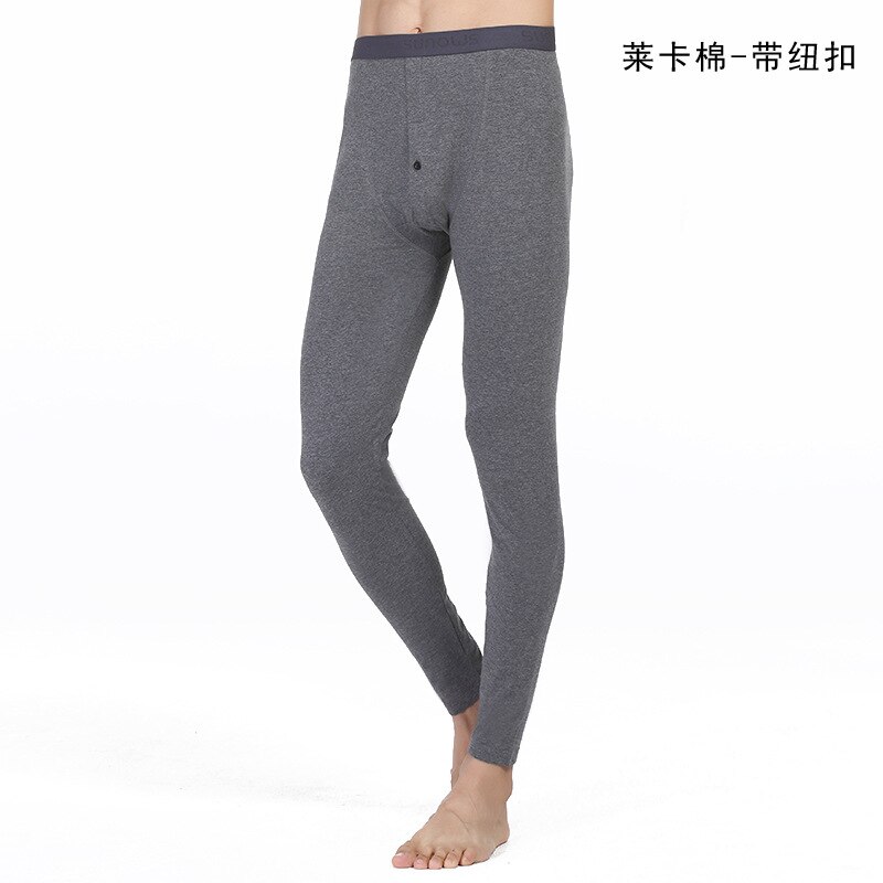 Men Cotton Leggings High-grade Long Underwear Autumn Winter Foundation Oversize Underwear: Dark Gray / L