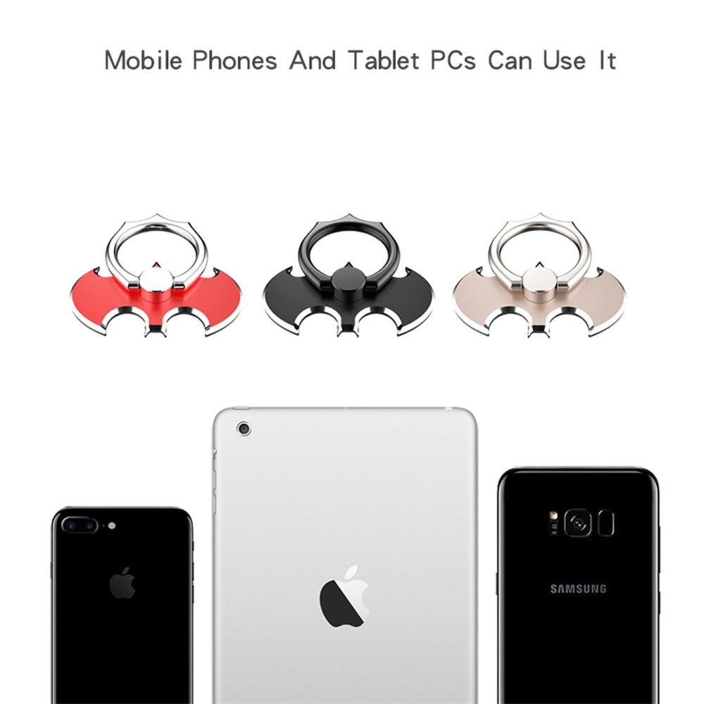 Bat Finger Ring HolderCell Mobile Phone Desktop Stand Mount For iPhone 11X 8 7 XS Bat Metal Smartphone 360 Degree Desk Holder