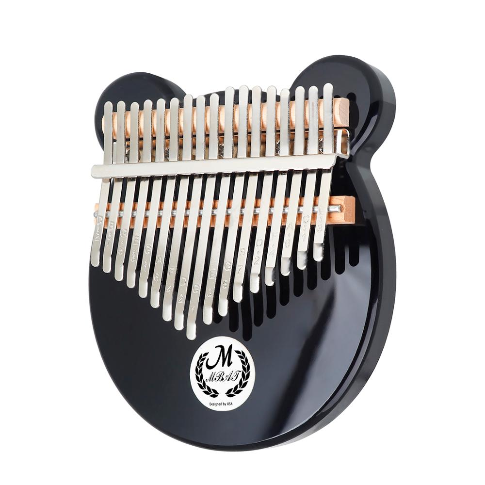 Kalimba 17 Key Acrylic Kalimba With EQ Thumb Piano Finger Piano for Children Beginner Tuner Hammer Stick Bear Kalimba Case: Black