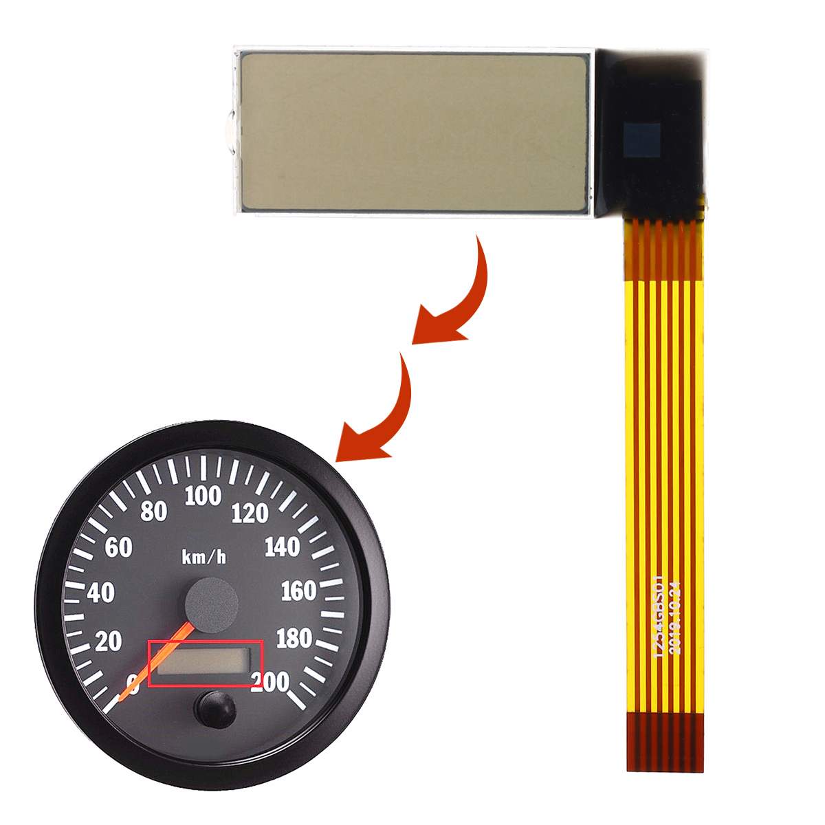 Speedometer Tachometer LCD display for vdo Kenworth trucks VDO cockpit vision Jcb tractor for Volvo penta boat 41.5*2.7*15*52mm