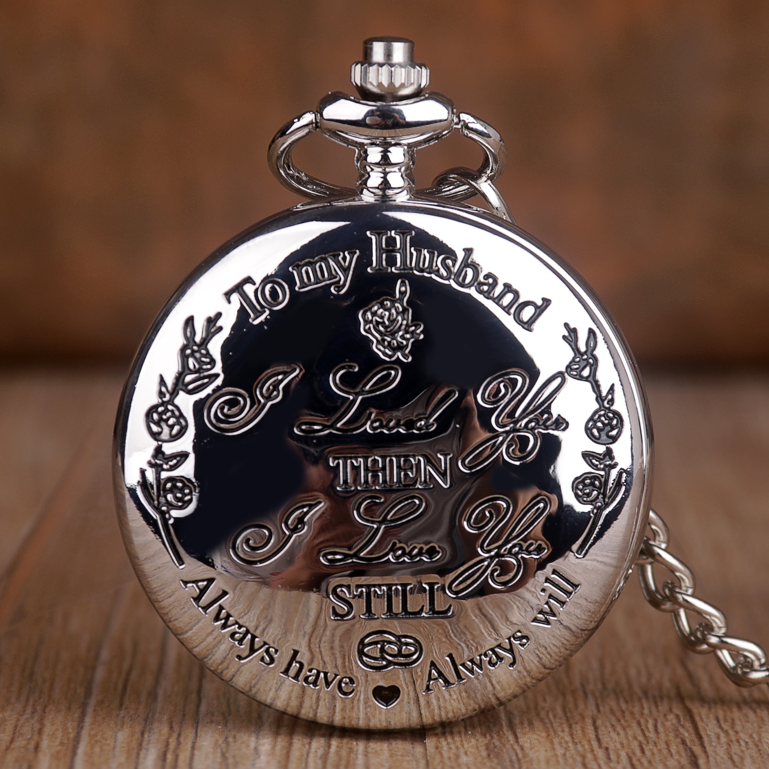 Best To My Husband Quartz Pocket Watches Vintage FOB Chain Pocket Watch Best for Lover Husband Fob watch with chain