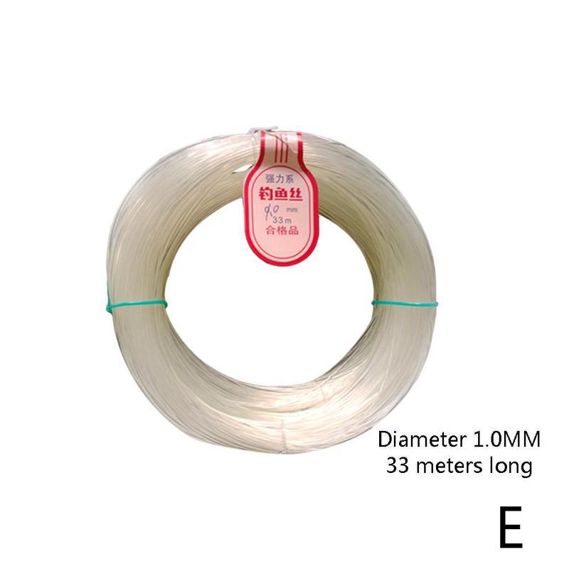 0.3mm ~ 10mm fiskesnøre krystal stærk fiskeline super power sø flodfiskeri krystal fisketråd fisketilbehør 33m: E