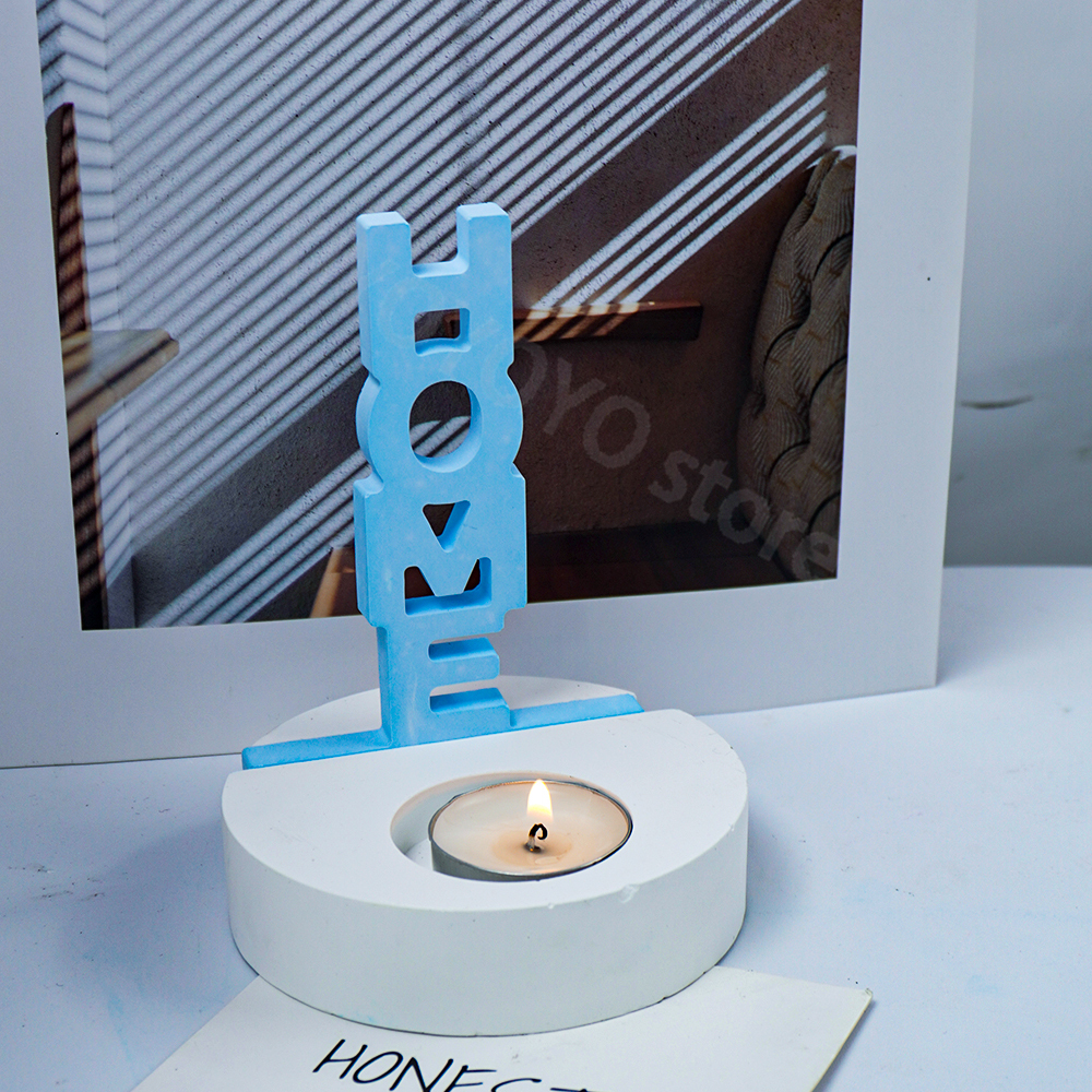 Molde de silicona con letras del alfabeto 3D para decoración del hogar, candelabro de yeso, cemento, bricolaje, resina epoxi, artesanía,