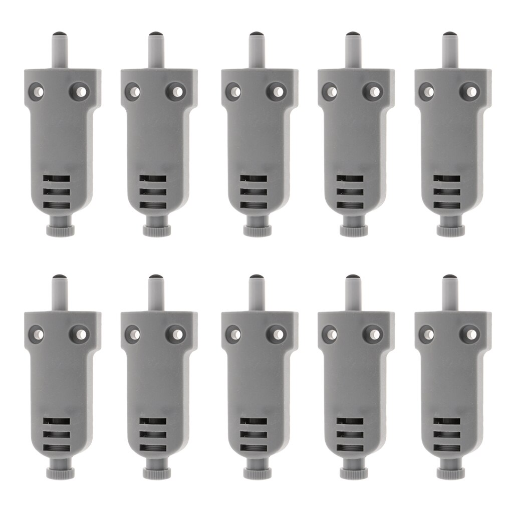 10Pcs/Set Cabinet Latch Door Drawer Push Open Damper Buffer With Screws - Gray