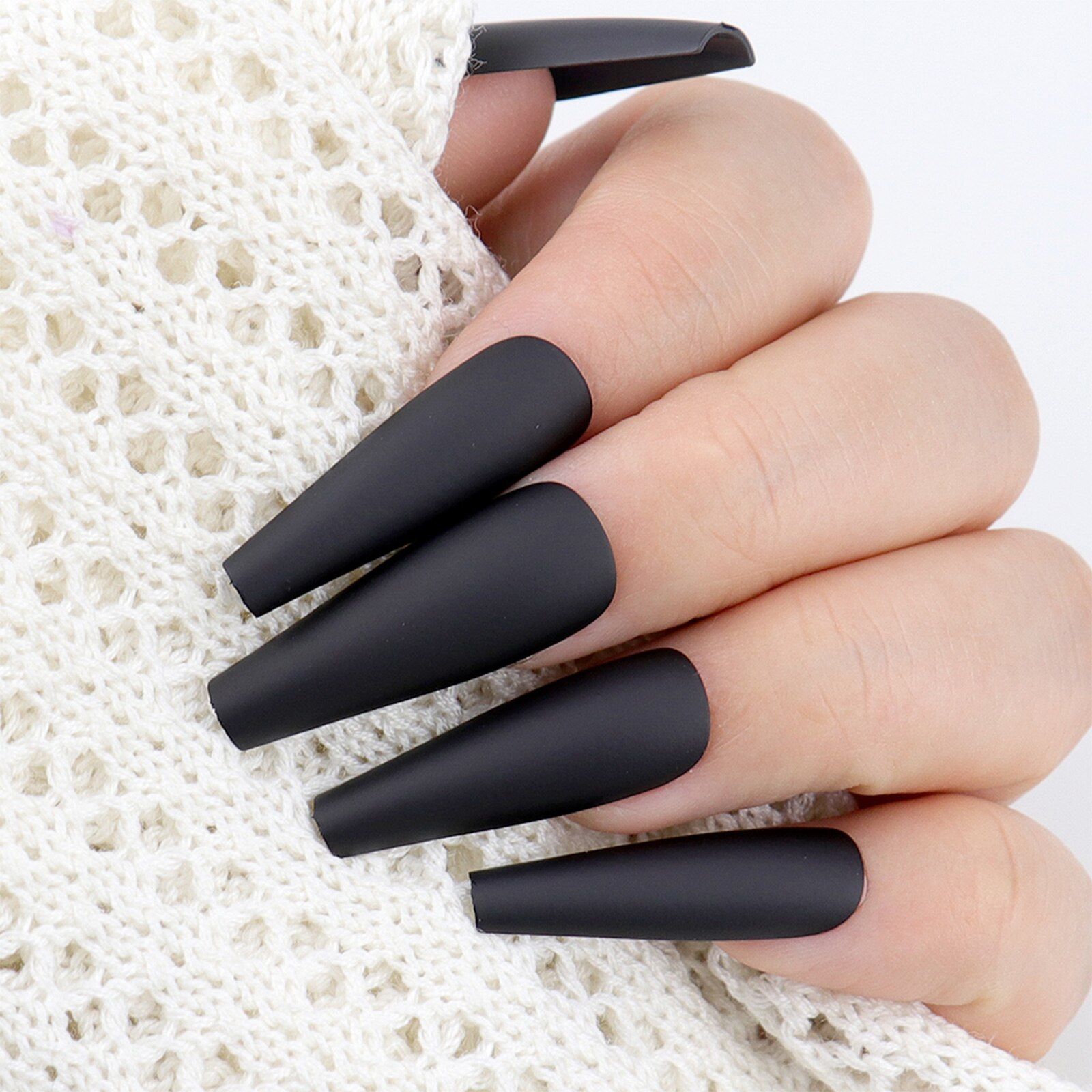 20 pièces/boîte détachable faux ongles ballerine portable faux ongles couverture complète Long cercueil bricolage ongles conseils Nail Art accessoires: 4