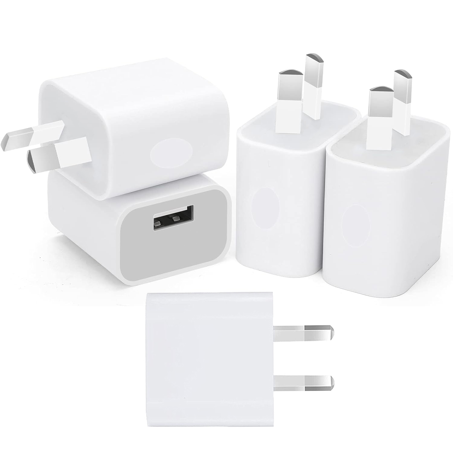 1/5 stk. universel rejselader med én port, 5v 2a usb-stik, ac-vægoplader til hjemmet, strømadapter til au-stik, telefonopladerhoved, australsk standard