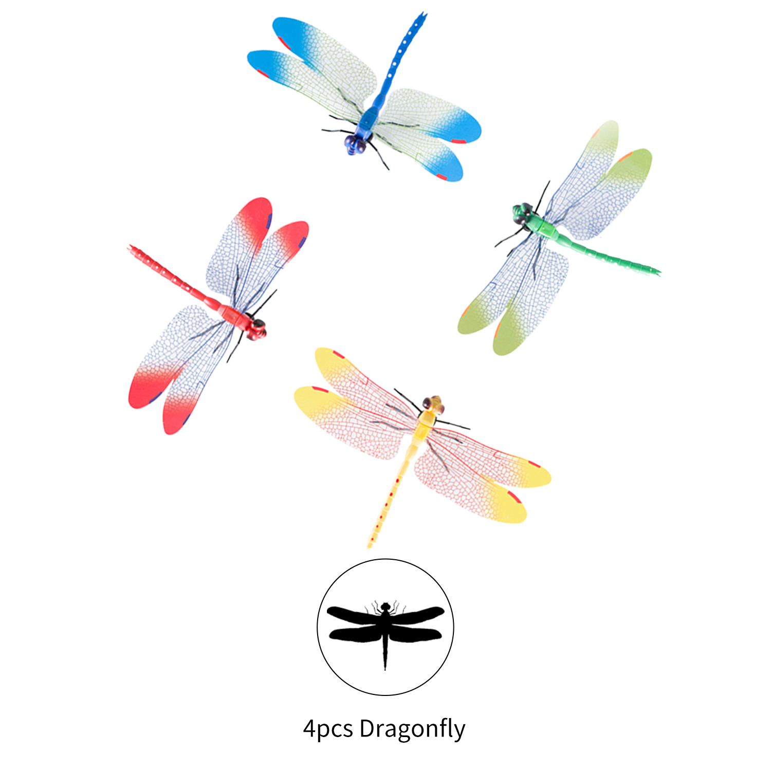 Koelkast Sticker Pvc Dragonfly Shape Muurtattoo Muursticker Afneembare Thuis Kwekerij Outdoor Hekken Tuin Gazon Diy Decor 4 Stuks: 4