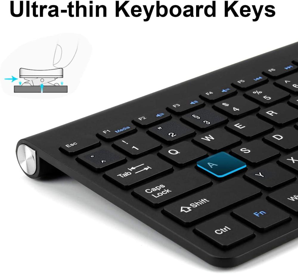 German Layout QWERTZ German keyboard Stickers Wireless Keyboard 2.4G Lightweight Slim Multimedia Keys Silent