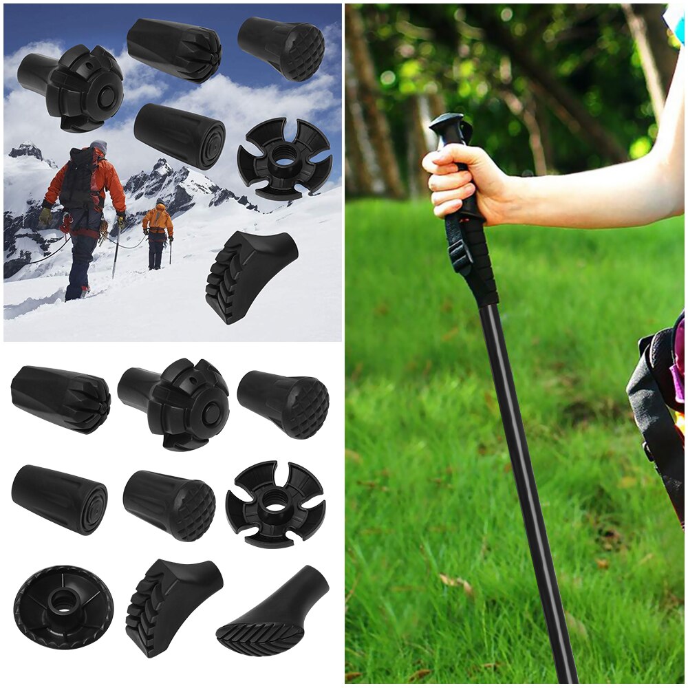 4Pcs Gummi Trekking Pole Ersatz Tipps Walking Stick Kopf Einstellbare Teleskop Wandern Bergstock Protektoren Zubehör